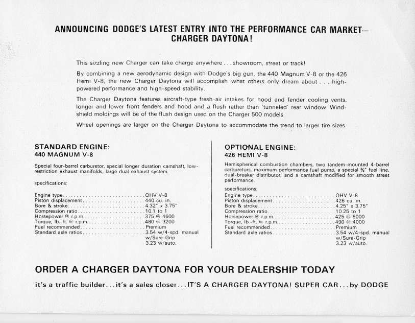 1969 Dodge Charger Daytona Folder Page 2